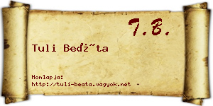Tuli Beáta névjegykártya