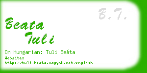 beata tuli business card